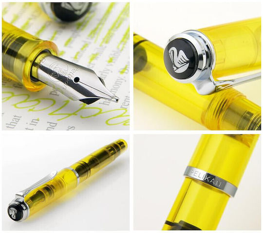Pelikan Classic Duo M205 Πένα Γραφής Extra Broad Κίτρινη από Ατσάλι