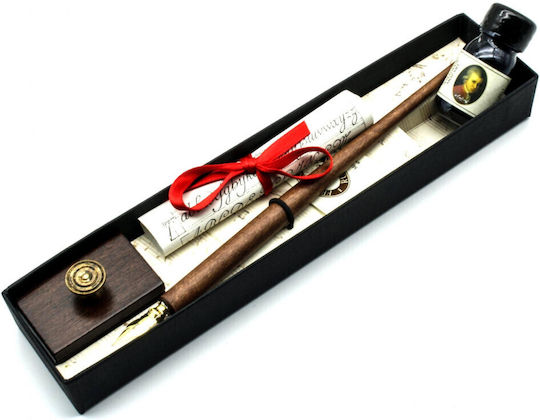 Francesco Rubinato Calligraphy Pen Brown with Blue Ink