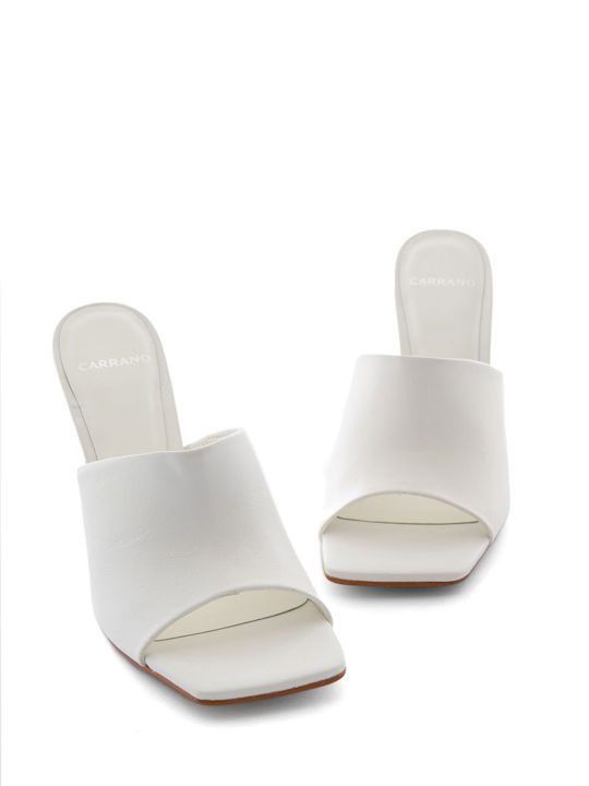 Carrano Heel Mules White