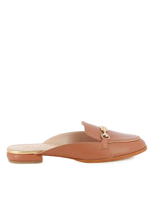 Guy Laroche Flat Δερμάτινα Mules σε Ταμπά Χρώμα