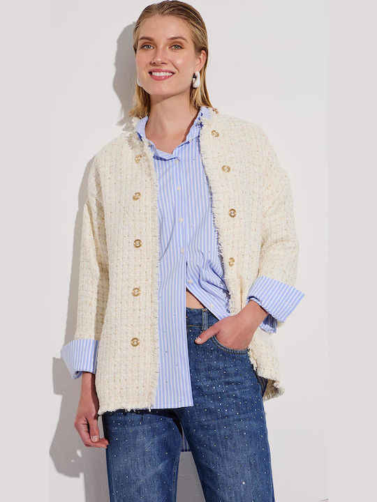Bill Cost Blazer pentru femei Tweed Sacou Bej