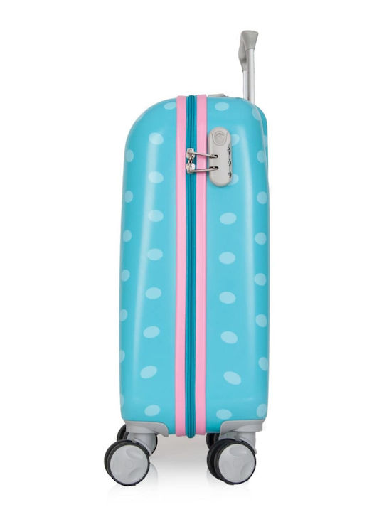 ARSAMAR Kinder Handgepäck Hartkoffer Hellblau mit 4 Rädern Höhe 56cm