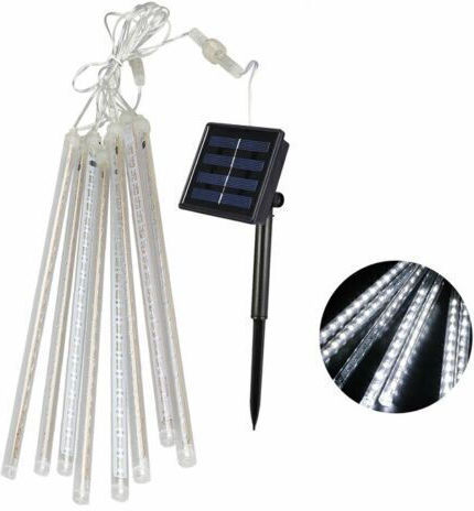 144 Светлини LED 7.8m. Хладен бял Слънчеви тип Метеори 1бр 144 Светлини LED 7.8m. Хладен бял Слънчеви тип Метеори 1бр