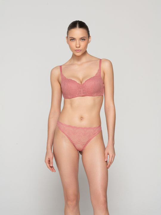 Balconette Pink Σουτιέν mit leichter Polsterung