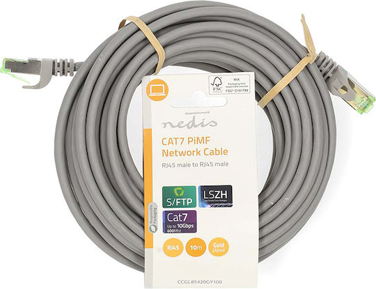 Nedis S/FTP Кат.7 (10Gbps) Мрежов Кабел Ethernet 10м Сив