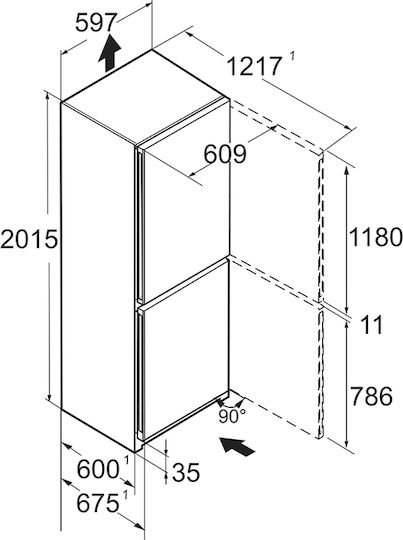 Liebherr Kühl-Gefrierkombination 361Es NoFrost H201.5xB59.7xT67.5cm. Gray Plus BioFresh