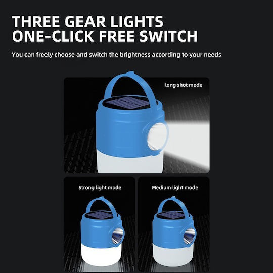 Aerbes Led Solar Lantern for Camping with Flashlight 300lm Green