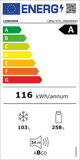 Liebherr Ψυγειοκαταψύκτης 361lt NoFrost Υ201.5xΠ59.7xΒ67.5εκ. Λευκός Plus BioFresh
