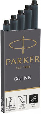 Parker Quink Replacement Ink for Pen in Black color 5τμχ 5pcs