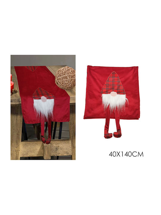 General Trade Weihnachts- Tischtuch Läufer Stoff Rot B140xL40cm. 1Stück