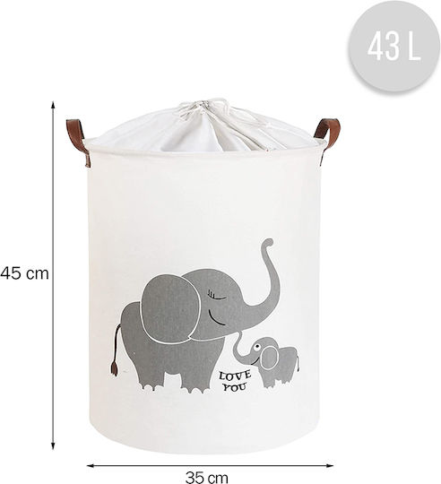 Sipo Kinder Wäschekorb Faltbar aus Stoff Weiß 35x35x45cm 1Stück