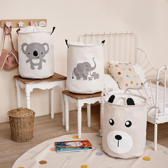 Sipo Kinder Wäschekorb Faltbar aus Stoff Weiß 35x35x45cm 1Stück