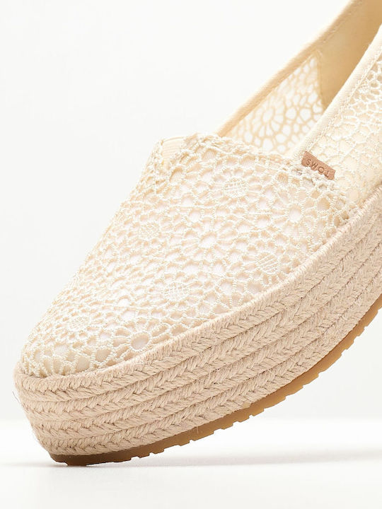 Valencia Women's Fabric Espadrilles Beige