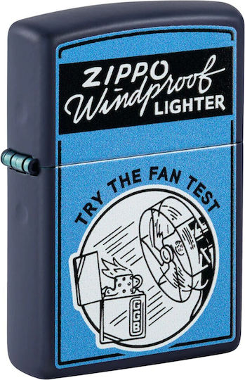 Zippo Brichetă Rezistentă La Vânt Cu Flacără În Culoare Albastră Fan Test Design