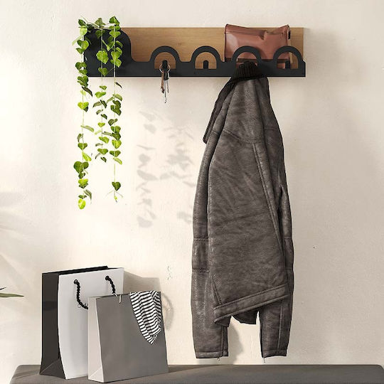 Megapap Wall Hanger Liora Wooden 4 Hooks Pink GP037-0210 63x14x14cm