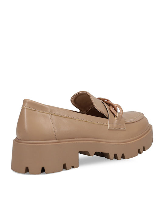 Women's Moccasins in Beige Color