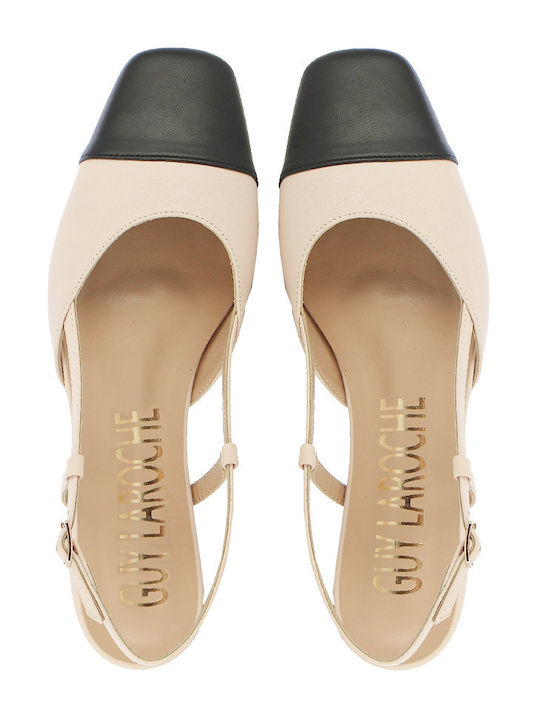 Lederne Damen Ballerinas in Beige Farbe