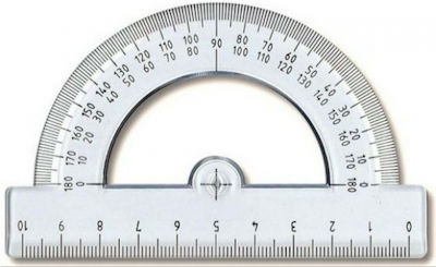 Protractor Plastic Transparent 10cm with Handle Fila 360o