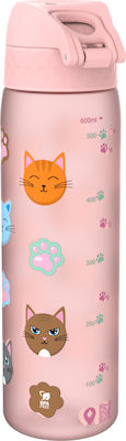 Ion8 Sport Slim Kids Water Bottle Plastic Pink 600ml