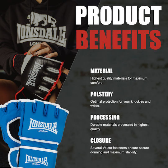 Lonsdale Harlton Boxhandschuhe aus Synthetikleder für Kampf Blau
