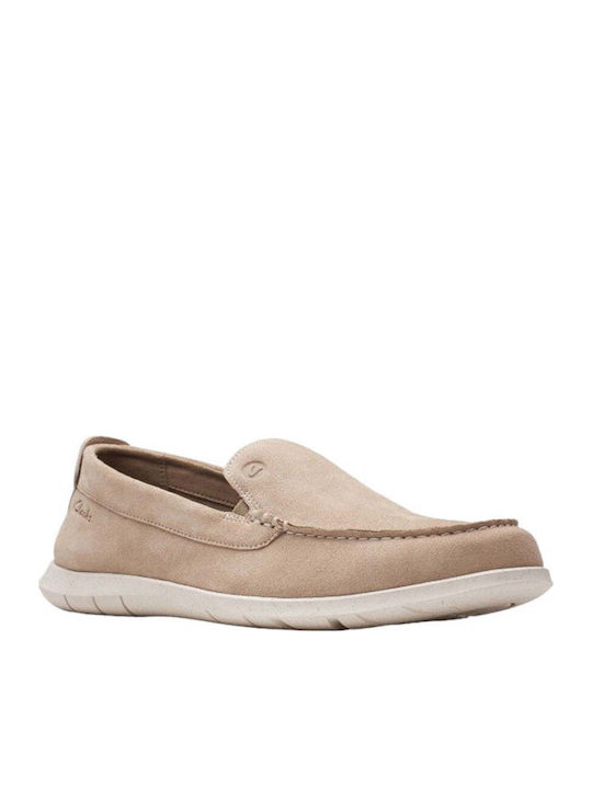 Men's Leather Moccasins Beige