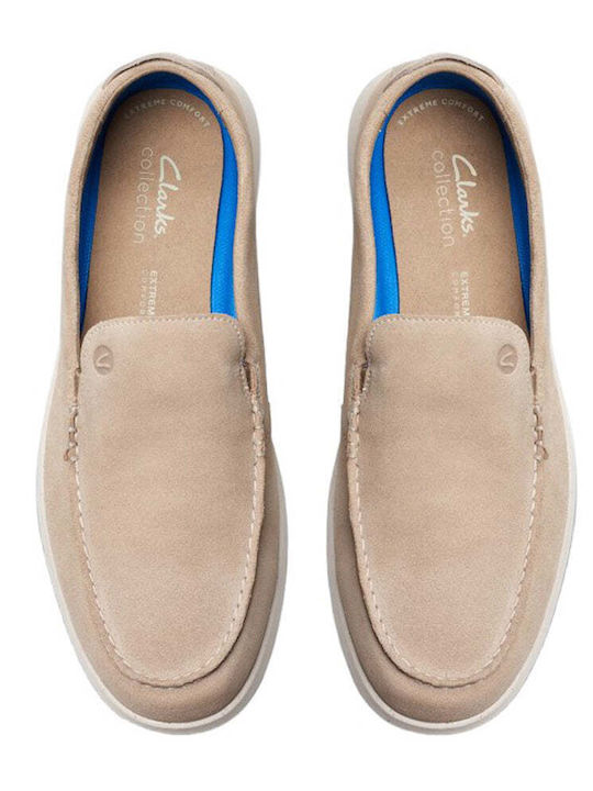 Men's Leather Moccasins Beige