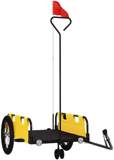 Vidaxl Yellow Oxford Fabric Iron Bicycle Trailer