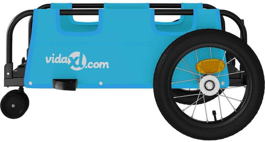 Vidaxl Anhänger Fahrradzubehör Blaues Oxford-Gewebe Eisen