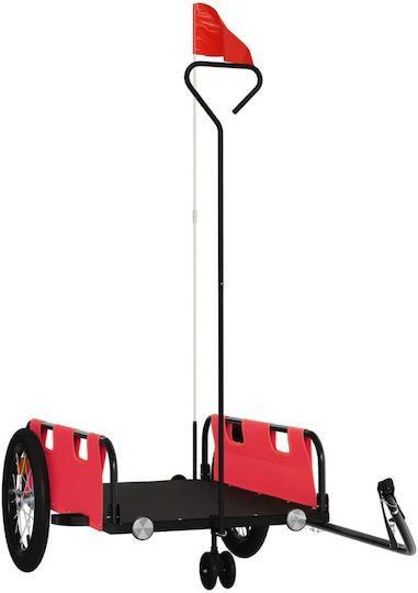 Vidaxl Bicycle Trailer Red Oxford Fabric Iron