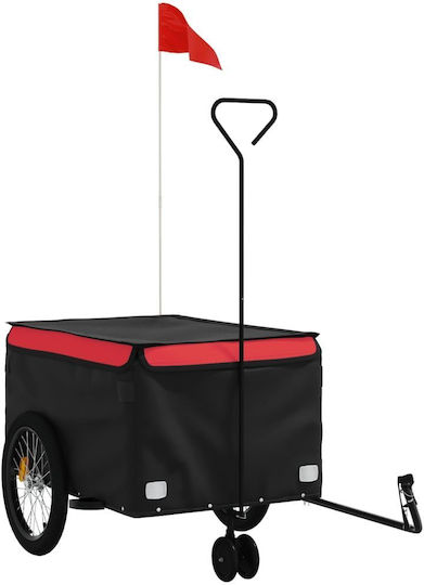 Vidaxl Remorcă Pentru Bicicletă Negru Roșu 45 Kg Fier