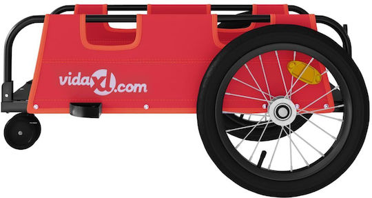 Vidaxl Bicycle Trailer Red Oxford Fabric Iron