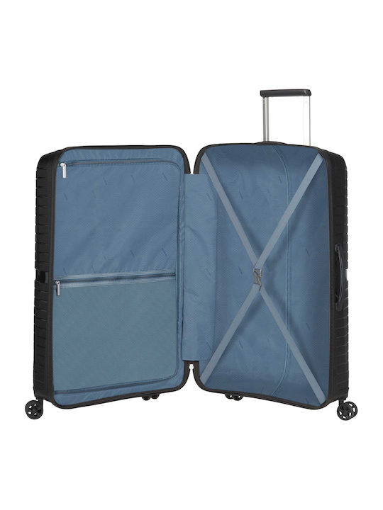 American Tourister Airconic Spinner Large Hard Suitcase Onyx Black with 4 Wheels Height 77cm