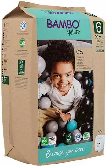 Bambo Nature Πάνες Βρακάκι Eco Friendly No. 6 για 18+kg 18τμχ