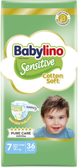 Babylino Πάνες με Αυτοκόλλητο Sensitive No. 7 για 15+kg 36τμχ