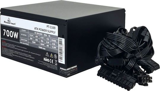 Powertech PT-1169 700W Μαύρο Τροφοδοτικό Υπολογιστή Full Wired