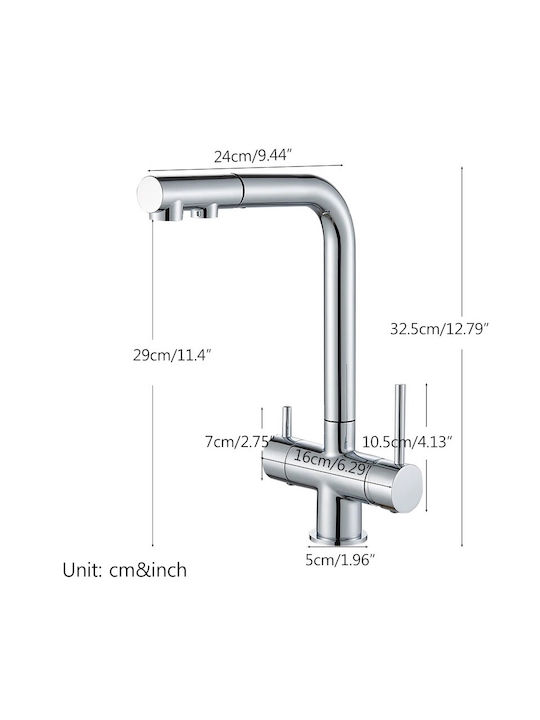 Stocco Kitchen Faucet Counter with Shower and Spiral Gun Grey