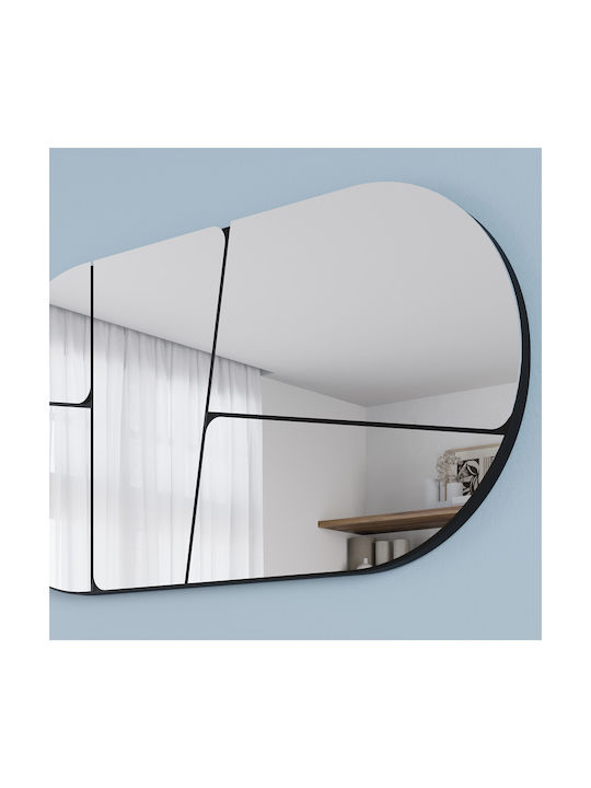 Megapap Otis Wall Mirror Oval with Black Plastic Frame 80x40cm 1pcs