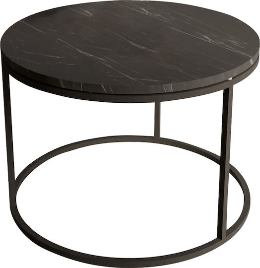 Runder Zigon Set Drion Holz Schwarz Marmor 60x60x40 cm