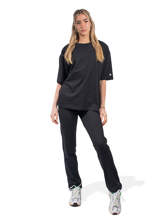 Γυναικείο Αθλητικό Oversized T-shirt Μαύρο