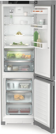 Liebherr Fridge-Freezer 361lt NoFrost H201.5xW59.7xD67.5cm Inox Plus