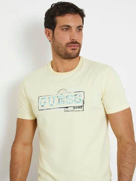 Guess T-shirt Κίτρινο