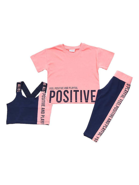 Trax Kids Set with Leggings Summer 3pcs Coral