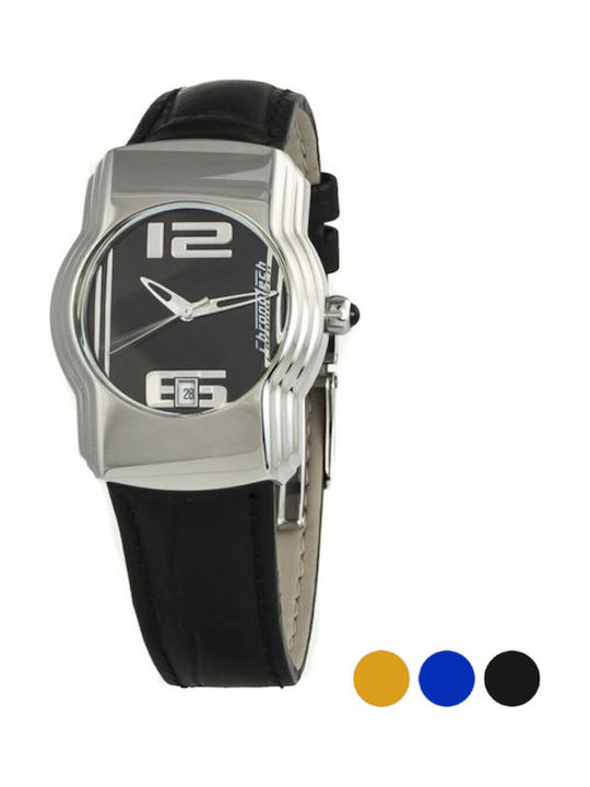 Chronotech Γυναικείο Ρολόι 38mm Μπαταρίας με Μπλε Δερμάτινο Λουράκι