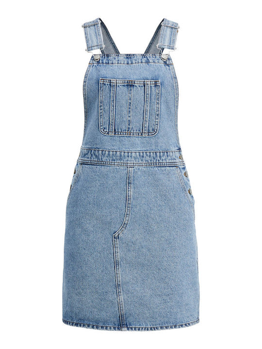 Summer Mini Shirt Dress Denim Medium Blue Denim