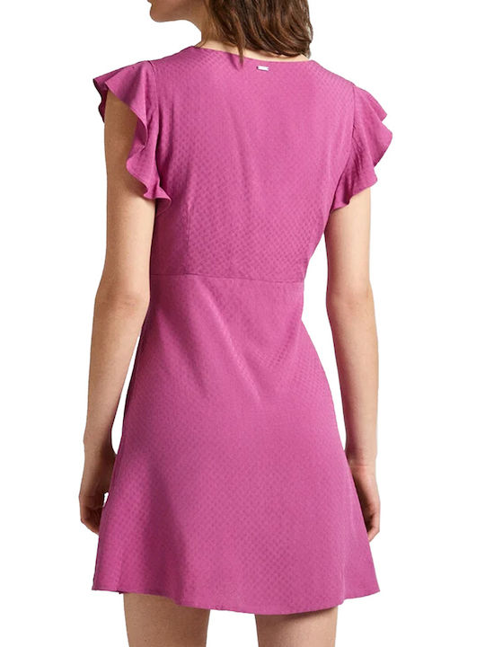 Pepe Jeans Dress with Ruffle Pink