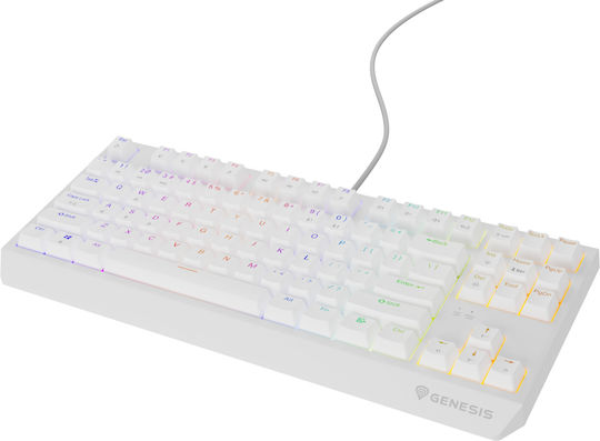Genesis Thor 230 TKL Gaming Mechanical Keyboard Tenkeyless with Outemu Red switches and RGB lighting (English US) White