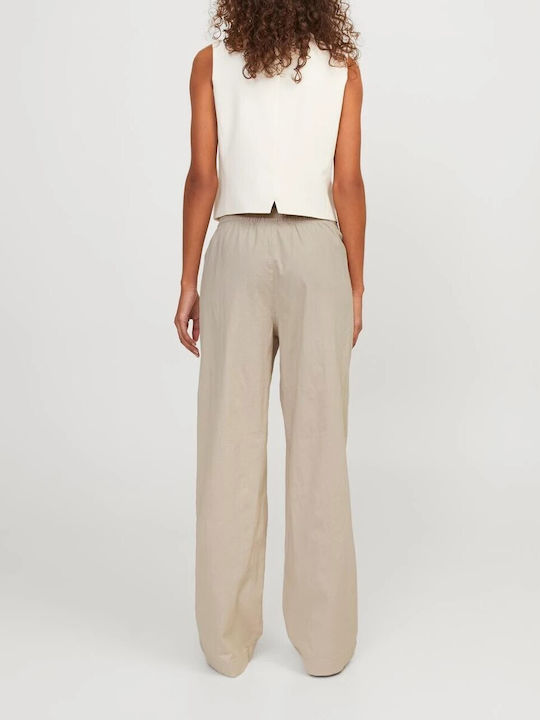 Jack & Jones Women's Linen Trousers Sand