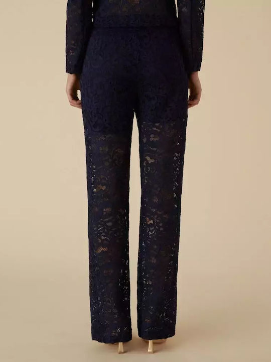 Emme Marella Femei Navy Set cu Pantaloni cu Linia Dreaptă