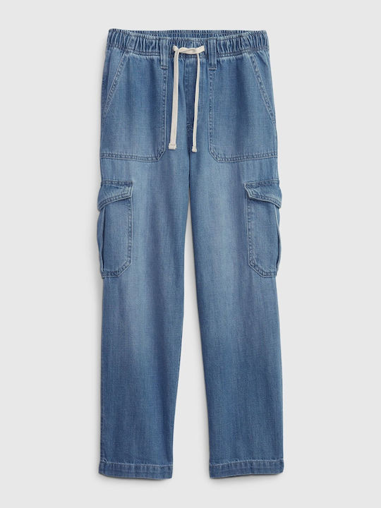 GAP Femei Denim Pantaloni Cargo cu Elastic Indigo mediu