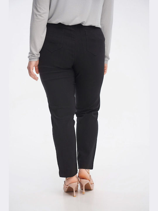 Jucita Femei Tesatura Pantaloni cu Elastic cu Croială Slim Black